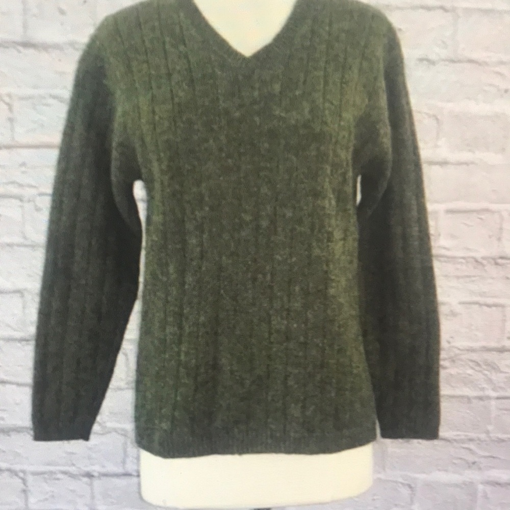 Vintage 90S Shetland wool boyfriend knit sweater xs